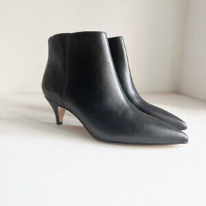 Sam Edelman Anthropologie Black Leather Kitten Heel Booties